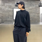 MOCK NECK LONG SLEEVE TEE #BLACK [209]