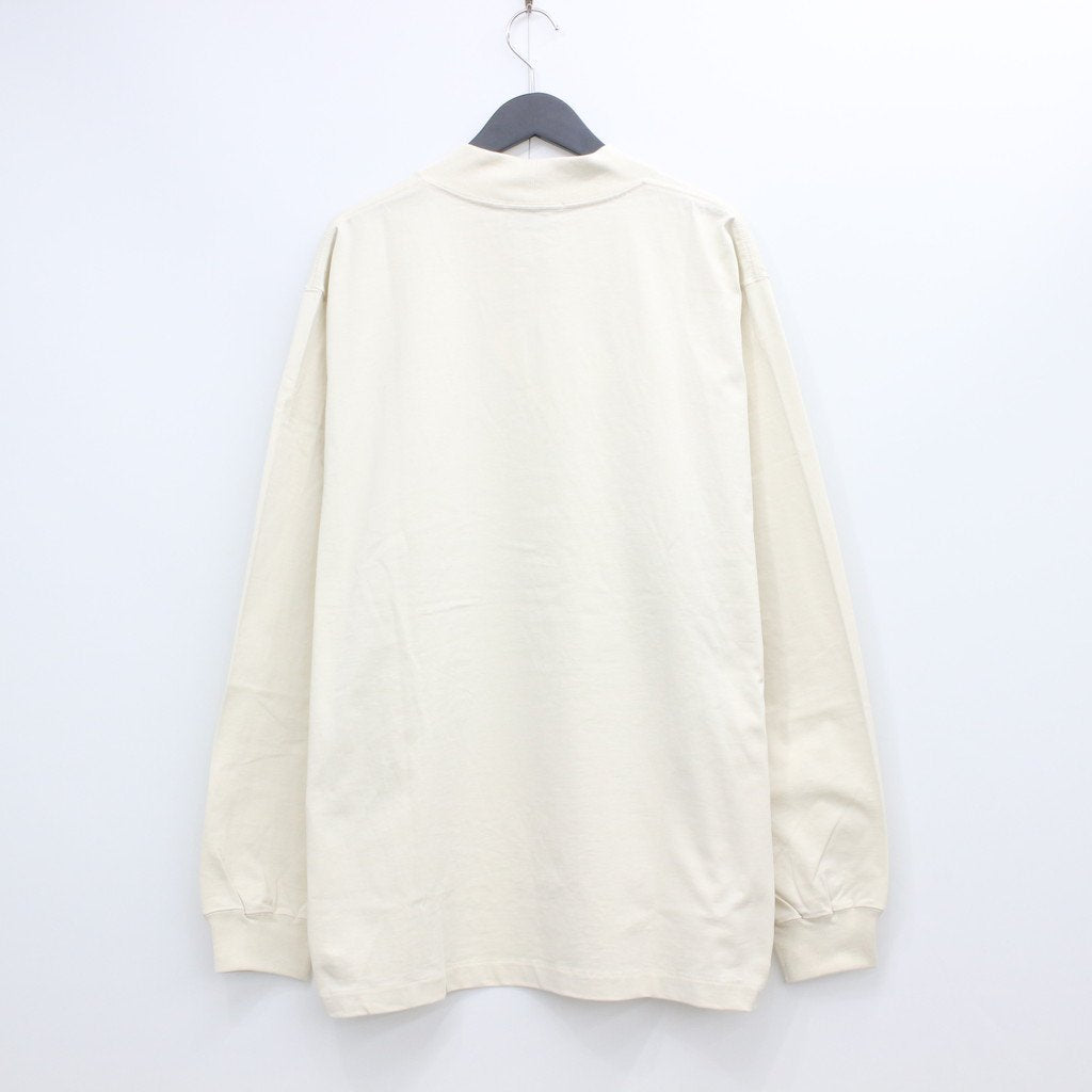 MOCK NECK LONG SLEEVE TEE #LIGHT BEIGE [209]