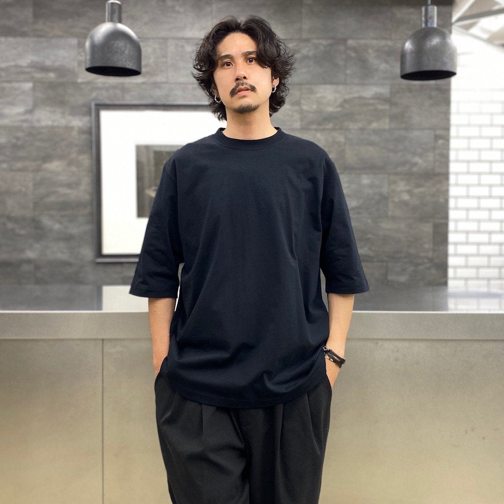 BASIC MID SLEEVE TEE #BLACK [202]