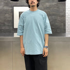 BASIC MID SLEEVE TEE #EMERALD BLUE [202]