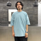 BASIC MID SLEEVE TEE #EMERALD BLUE [202]