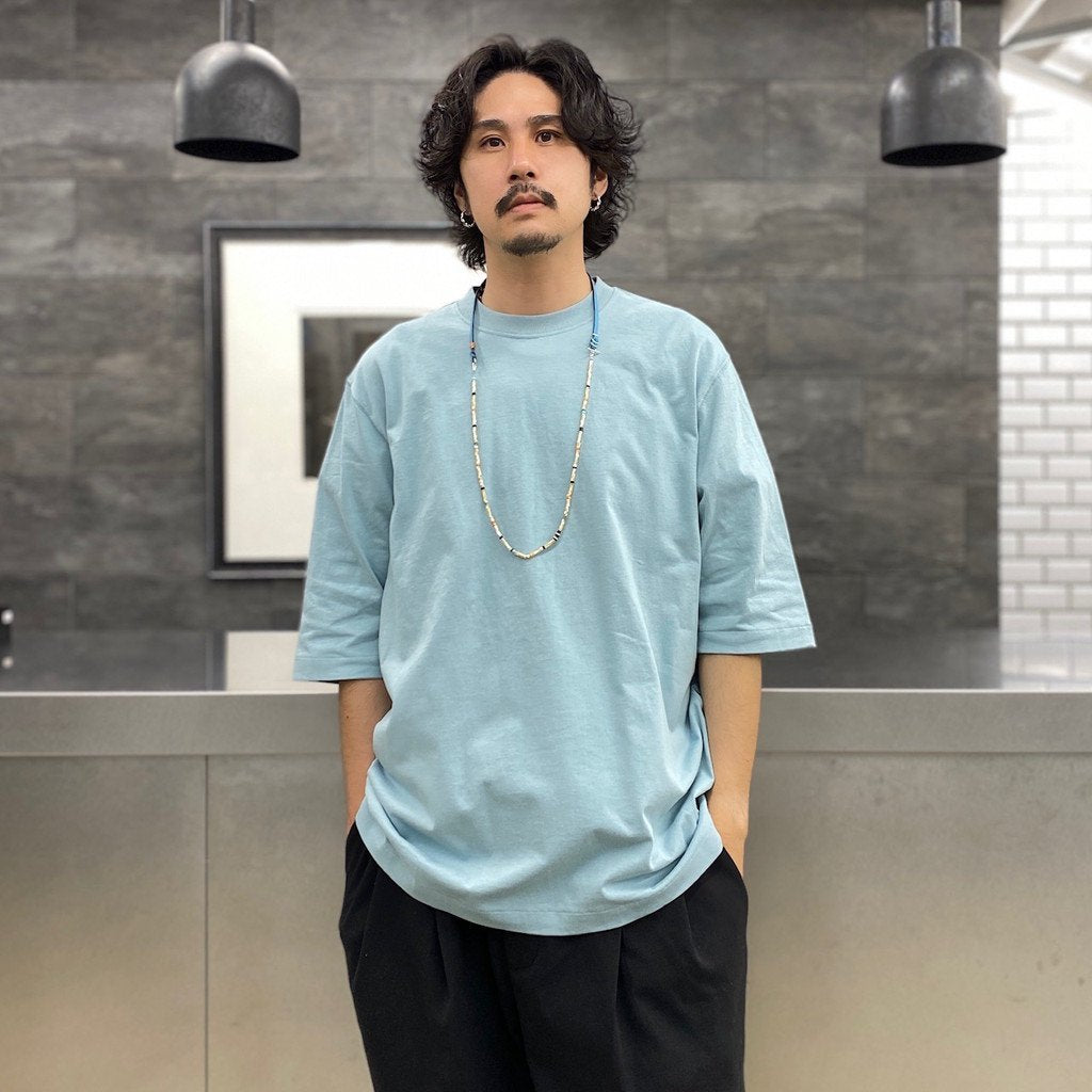 BASIC MID SLEEVE TEE #EMERALD BLUE [202]