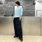 BASIC MID SLEEVE TEE #EMERALD BLUE [202]