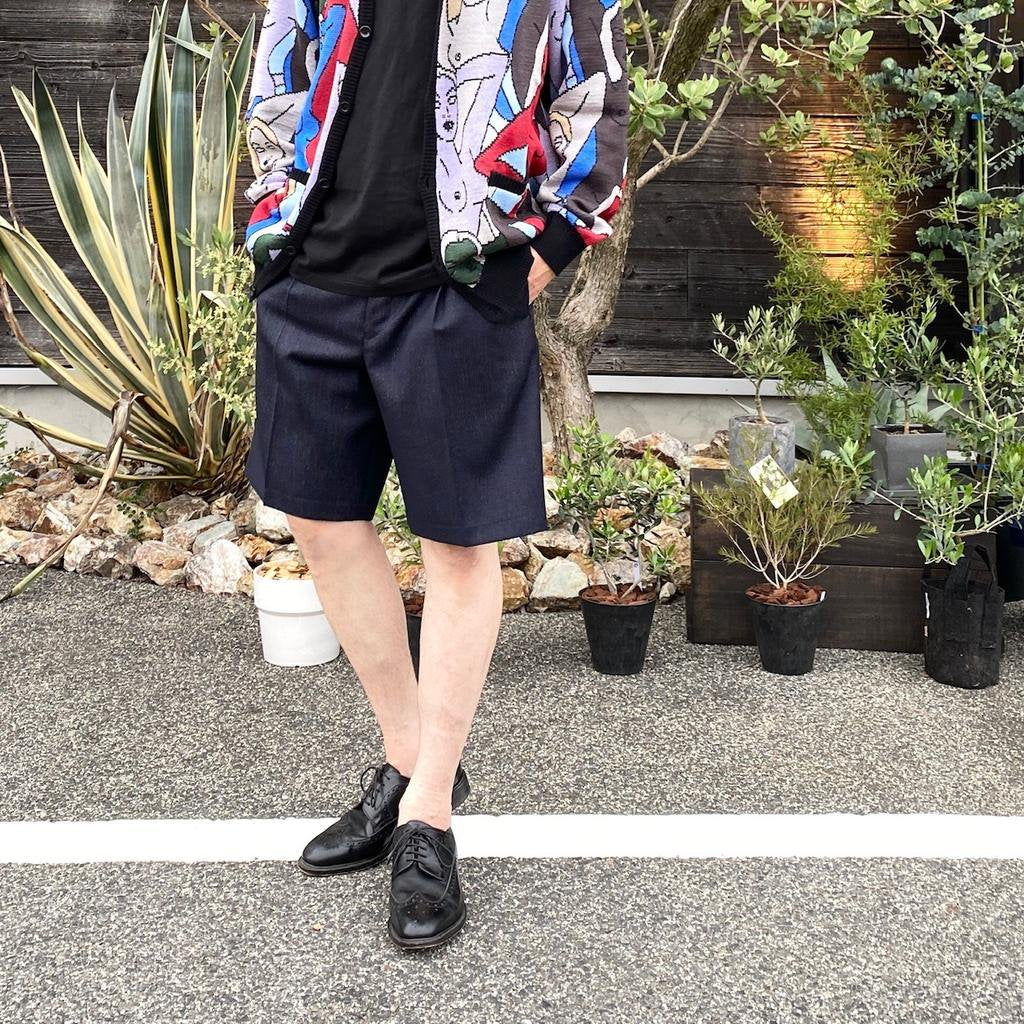 PLEATED SHORT TROUSERS (TYPE 10) #NAVY [22SS-WMP-PT10]