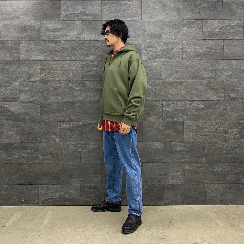 TECH HALF ZIP SWEAT SHIRTS #OLIVE GREEN [BE-51022W]