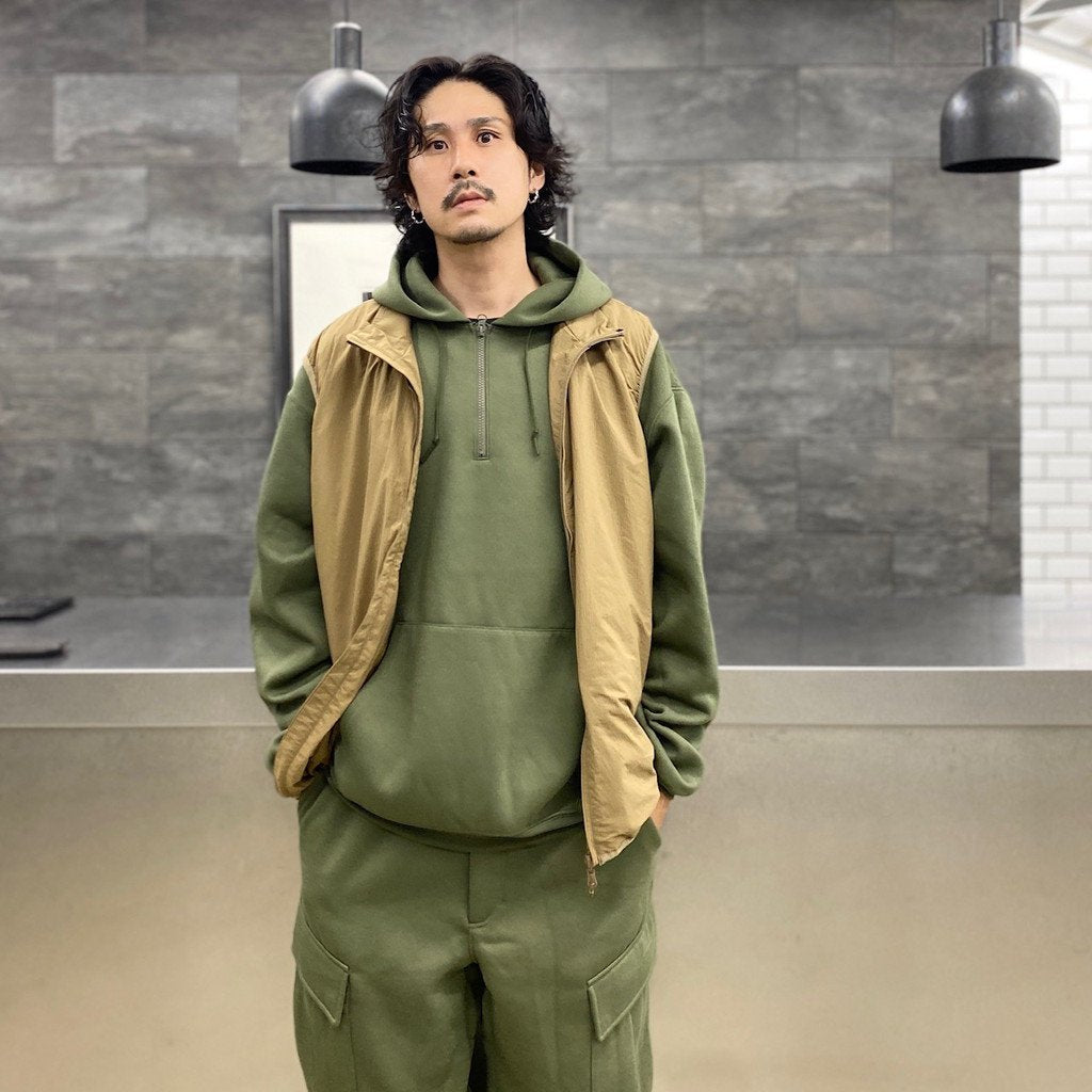 TECH HALF ZIP SWEAT SHIRTS #OLIVE GREEN [BE-51022W]