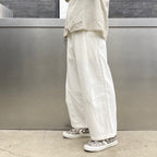 LEGERE BAGGY SLACKS #WHITE [SU22-B04]