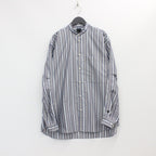 TECH BAND COLLAR SHIRTS L/S STRIPE #NAVY [BE-92022W]
