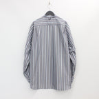 TECH BAND COLLAR SHIRTS L/S STRIPE #NAVY [BE-92022W]