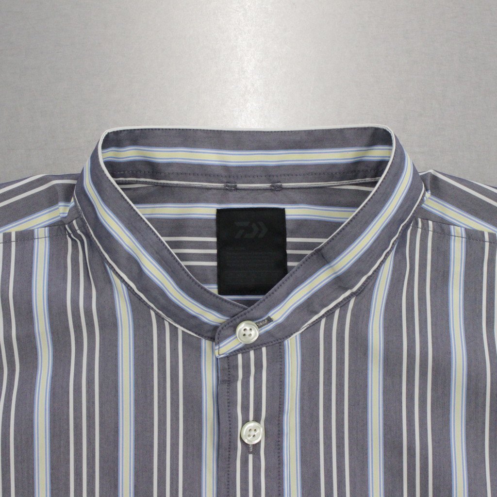 TECH BAND COLLAR SHIRTS L/S STRIPE #NAVY [BE-92022W]