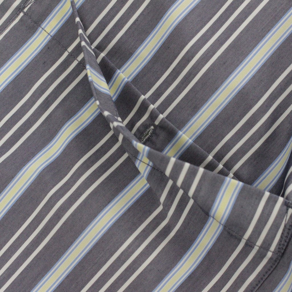 TECH BAND COLLAR SHIRTS L/S STRIPE #NAVY [BE-92022W]