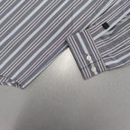 TECH BAND COLLAR SHIRTS L/S STRIPE #NAVY [BE-92022W]