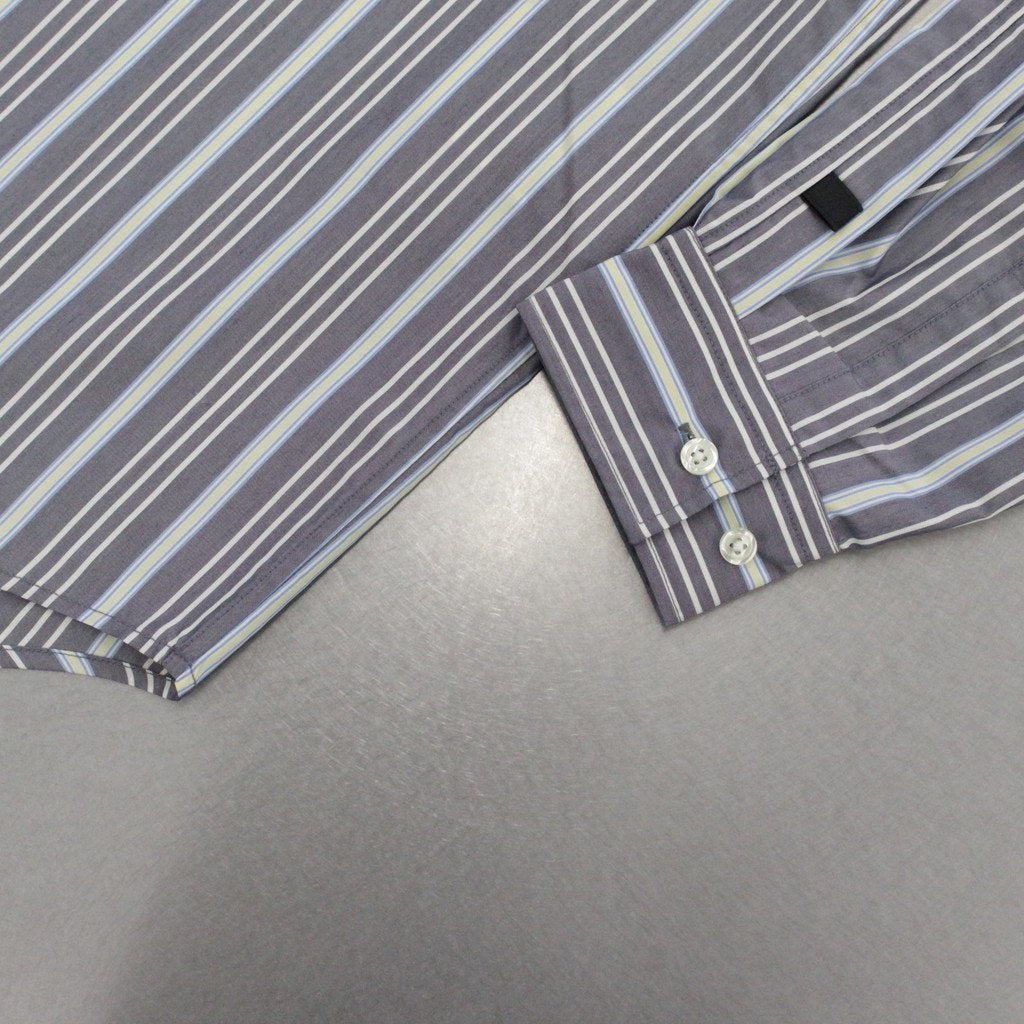 TECH BAND COLLAR SHIRTS L/S STRIPE #NAVY [BE-92022W]