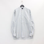 TECH BAND COLLAR SHIRT L/S STRIPE #SAX [BE-92022W]