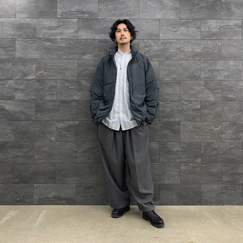 TECH BAND COLLAR SHIRT L/S STRIPE #SAX [BE-92022W]