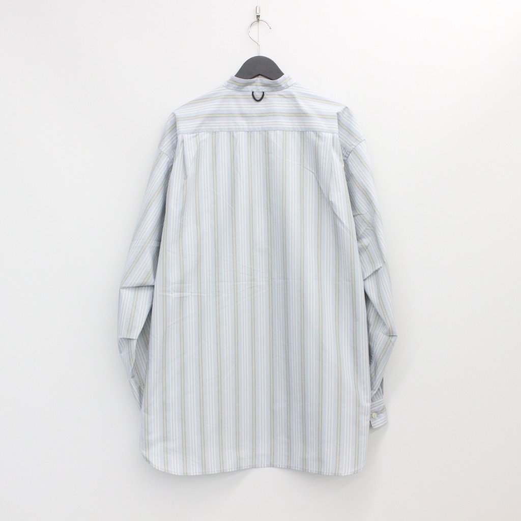 TECH BAND COLLAR SHIRT L/S STRIPE #SAX [BE-92022W]