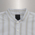 TECH BAND COLLAR SHIRT L/S STRIPE #SAX [BE-92022W]