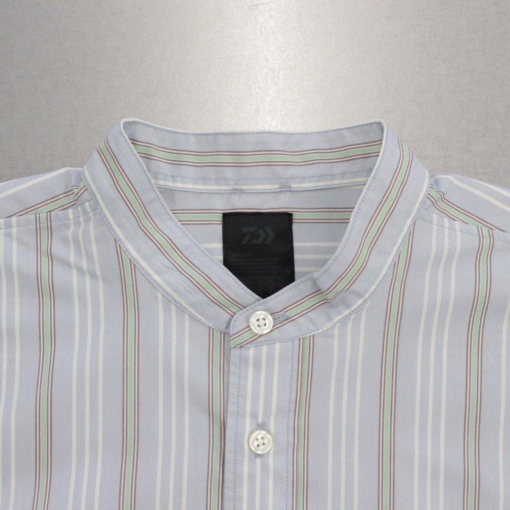TECH BAND COLLAR SHIRT L/S STRIPE #SAX [BE-92022W]