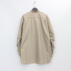 TECH BAND COLLAR SHIRTS L/S STRIPE #BEIGE [BE-92022W]