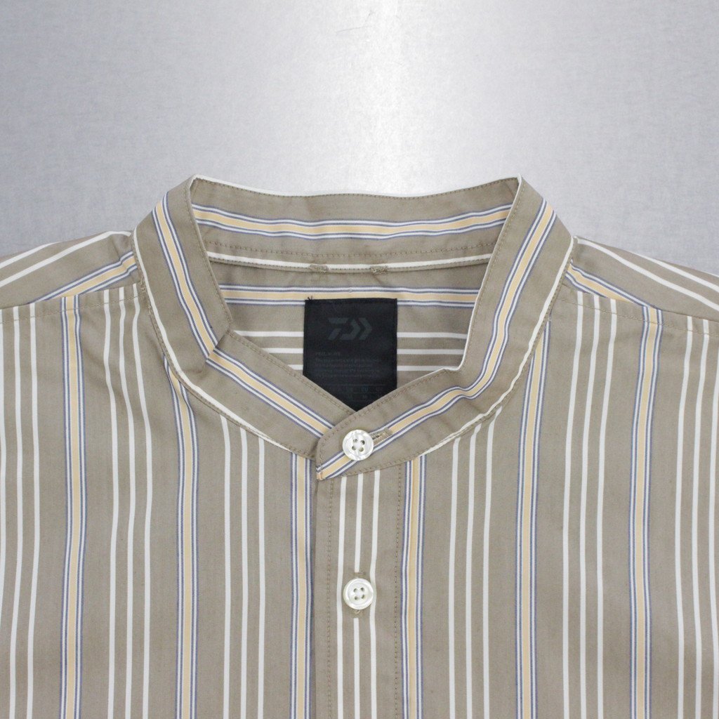 TECH BAND COLLAR SHIRT L/S STRIPE #BEIGE [BE-92022W]