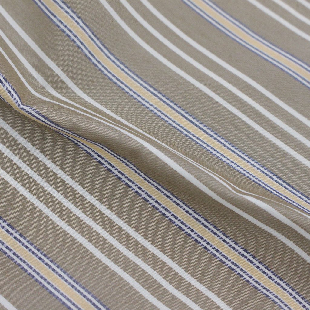 TECH BAND COLLAR SHIRTS L/S STRIPE #BEIGE [BE-92022W]