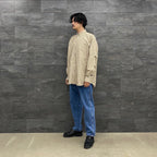 TECH BUTTON DOWN SHIRT L/S STRIPE #BEIGE [BE-89022W]