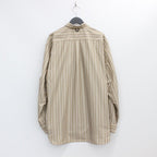 TECH BUTTON DOWN SHIRT L/S STRIPE #BEIGE [BE-89022W]