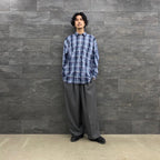 科技感常規領襯衫 L/S 格紋 #NAVY 格紋 [BE-85022W]