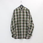 TECH REGULAR COLLAR SHIRTS L/S PLAIDS #GREEN CHECK [BE-85022W]