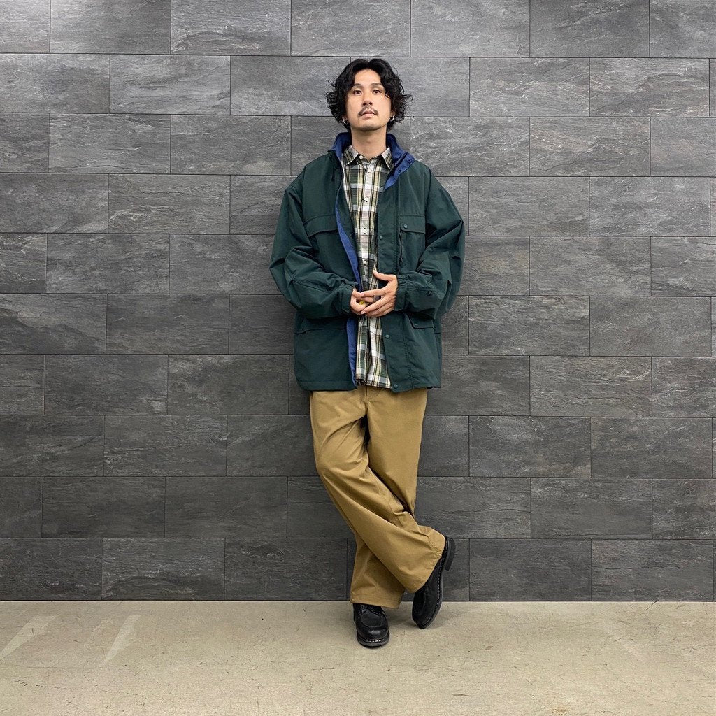 TECH REGULAR COLLAR SHIRTS L/S PLAIDS #GREEN CHECK [BE-85022W]