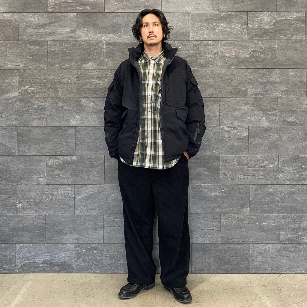 TECH REGULAR COLLAR SHIRTS L/S PLAIDS #GREEN CHECK [BE-85022W]