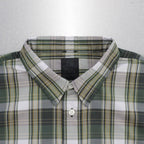 TECH REGULAR COLLAR SHIRTS L/S PLAIDS #GREEN CHECK [BE-85022W]