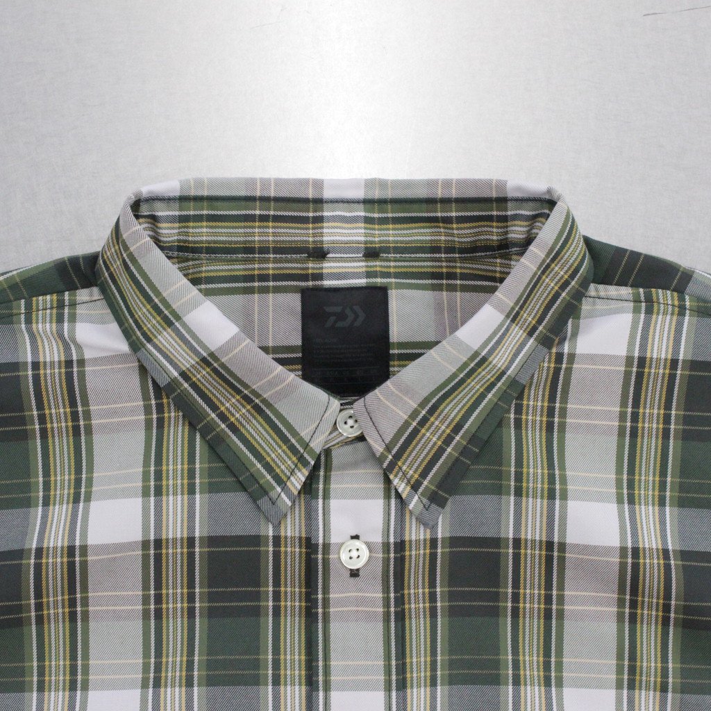 TECH REGULAR COLLAR SHIRTS L/S PLAIDS #GREEN CHECK [BE-85022W]