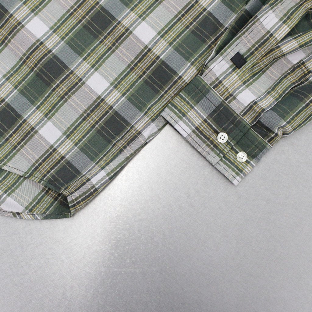 TECH REGULAR COLLAR SHIRTS L/S PLAIDS #GREEN CHECK [BE-85022W]