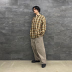 科技感常規領襯衫 L/S 格紋 #棕色格紋 [BE-85022W]