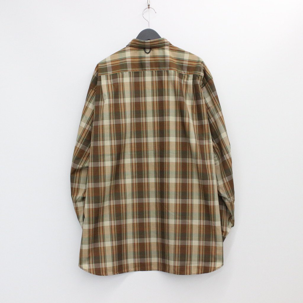TECH REGULAR COLLAR SHIRTS L/S PLAIDS #BROWN CHECK [BE-85022W]
