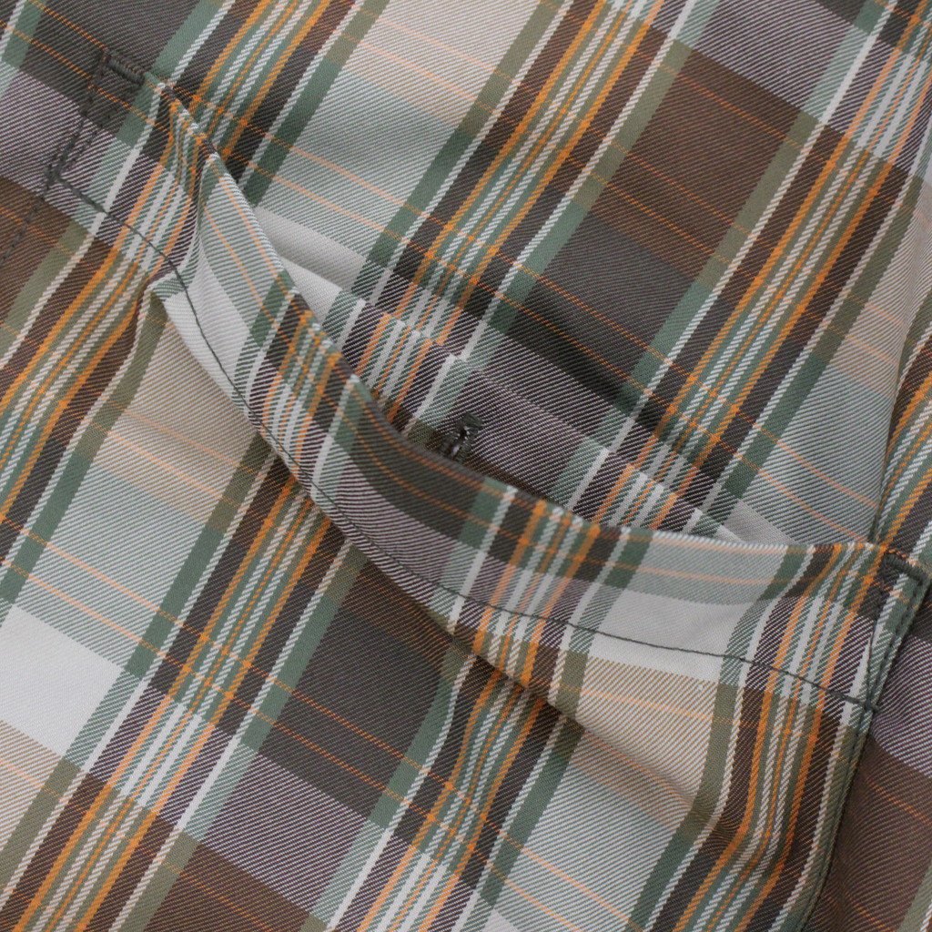 科技感常規領襯衫 L/S 格紋 #棕色格紋 [BE-85022W]