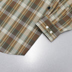 科技感常規領襯衫 L/S 格紋 #棕色格紋 [BE-85022W]