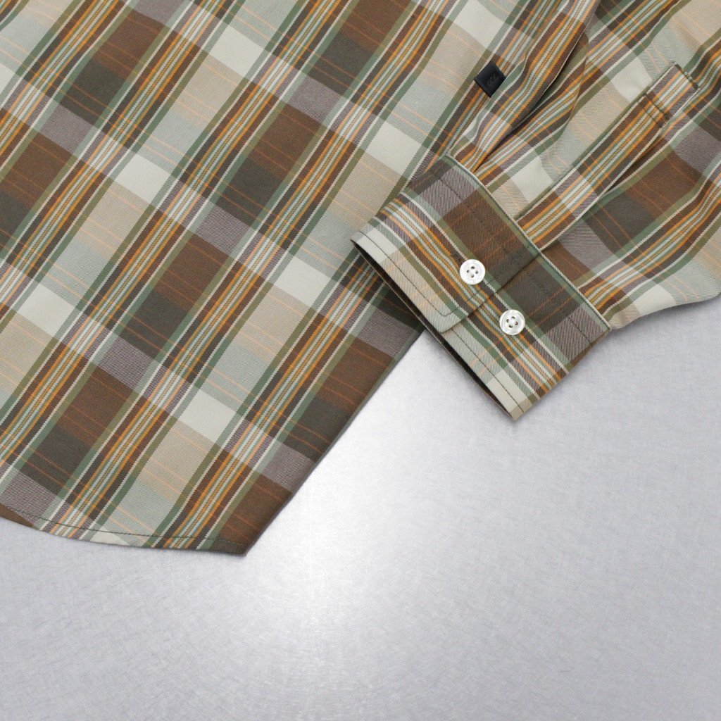 科技感常規領襯衫 L/S 格紋 #棕色格紋 [BE-85022W]