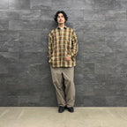 科技感常規領襯衫 L/S 格紋 #棕色格紋 [BE-85022W]