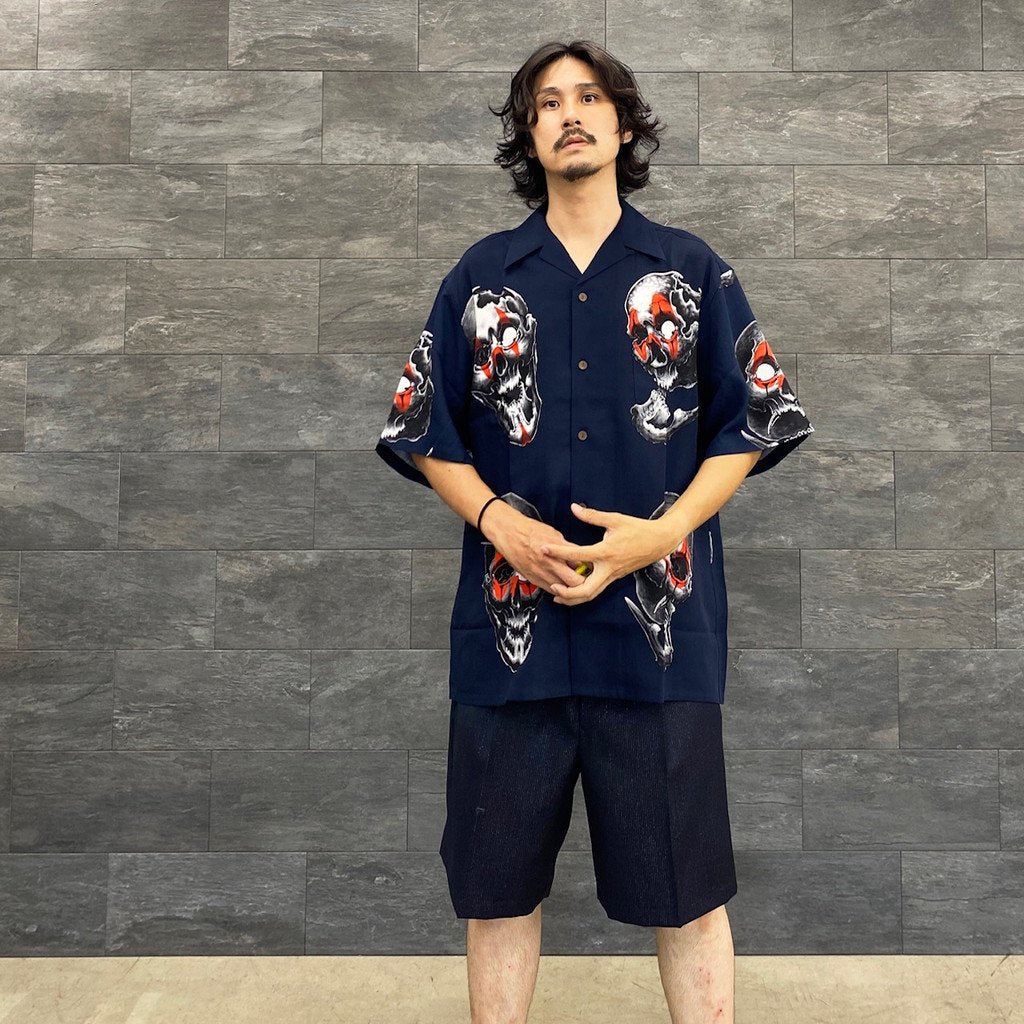56 TATTOO STUDIO | S/S HAWAIIAN SHIRT #NAVY [56TS-WM-HI08]