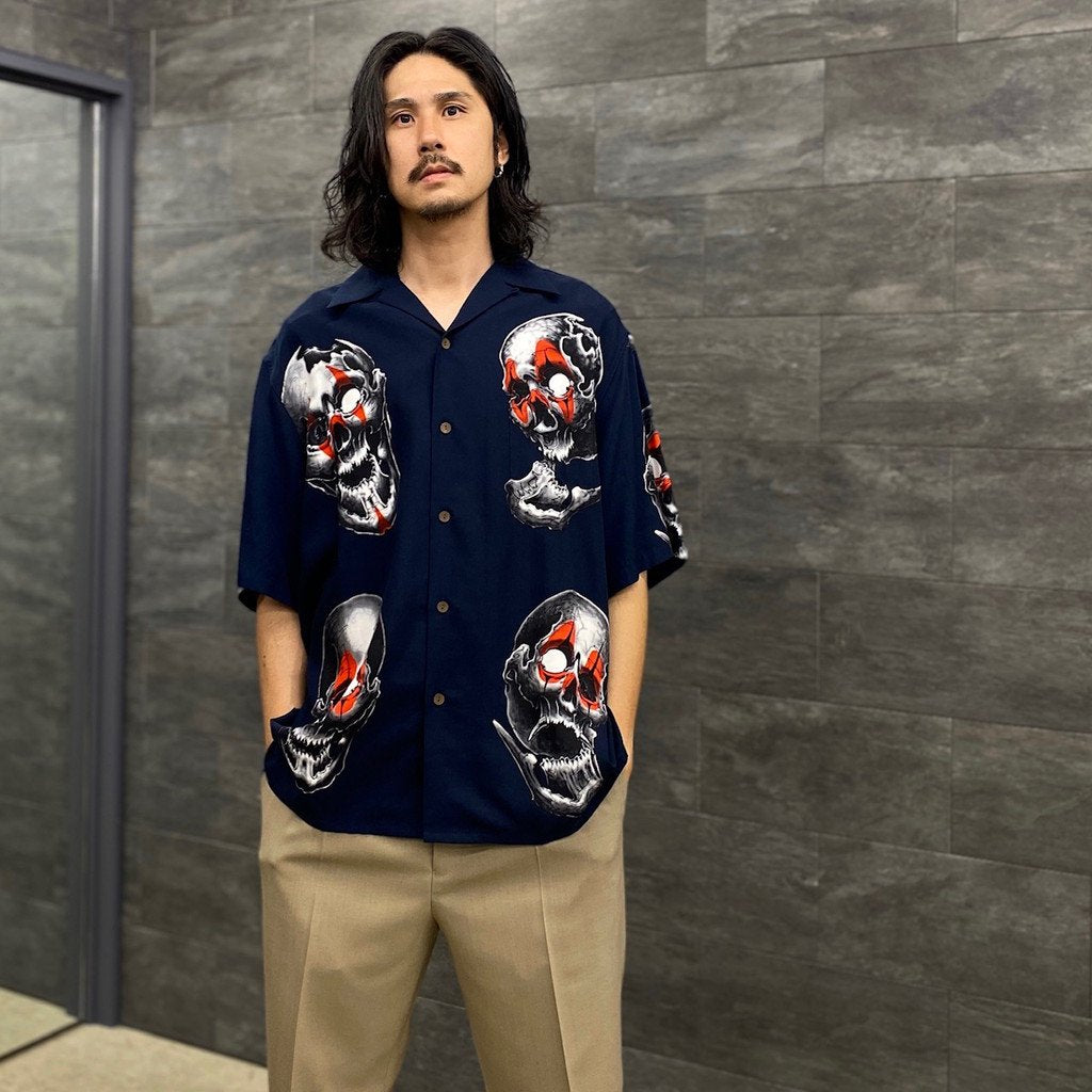 56 TATTOO STUDIO | S/S HAWAIIAN SHIRT #NAVY [56TS-WM-HI08]