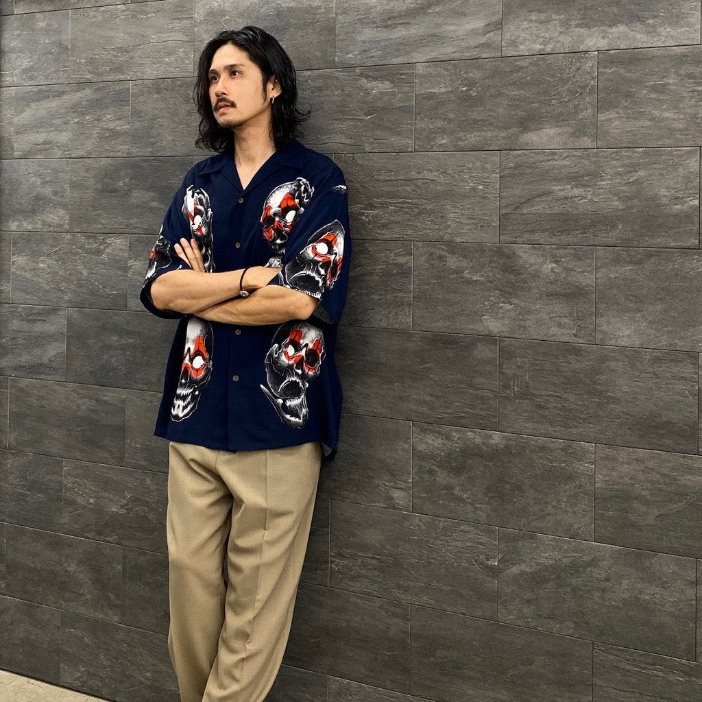 56 TATTOO STUDIO | S/S HAWAIIAN SHIRT #NAVY [56TS-WM-HI08]