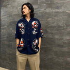 56 TATTOO STUDIO | S/S HAWAIIAN SHIRT #NAVY [56TS-WM-HI08]