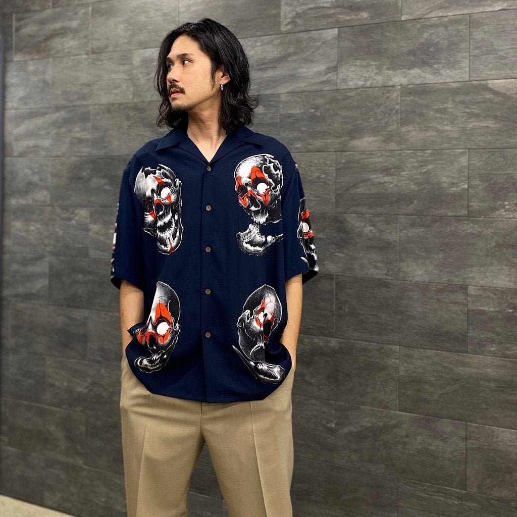 56 TATTOO STUDIO | S/S HAWAIIAN SHIRT #NAVY [56TS-WM-HI08]