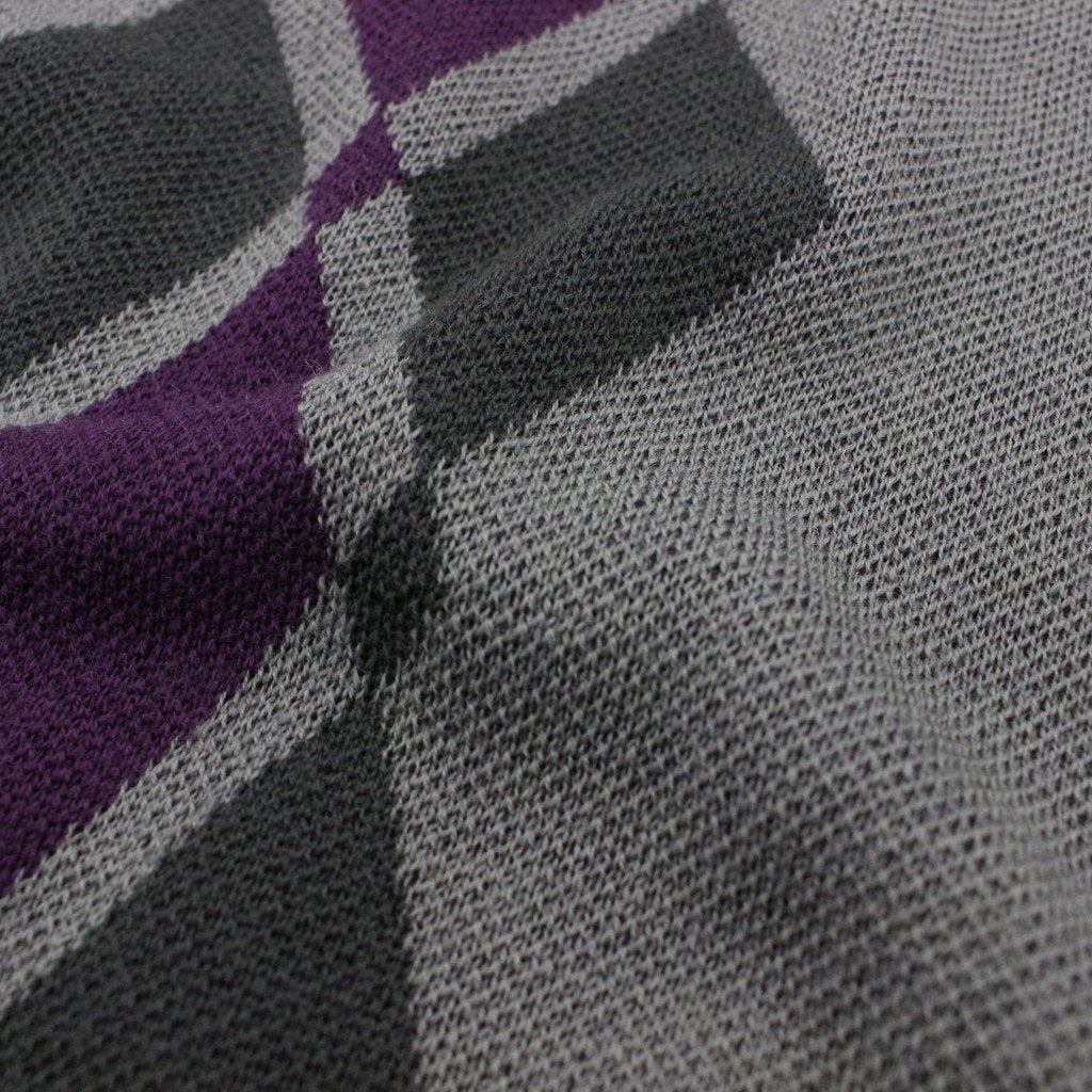 ARGYLE ITALIAN KNIT CARDIGAN #CHARCOAL [22AW-FS-17]