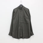 TECH BUTTON DOWN SHIRT L/S TARTAN PLAIDS #GREEN [BE-88022W]
