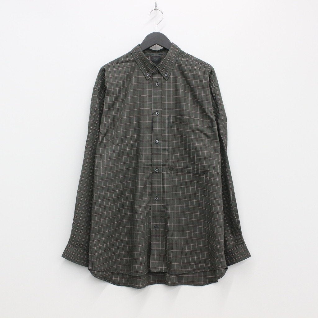 TECH BUTTON DOWN SHIRT L/S TARTAN PLAIDS #GREEN [BE-88022W]