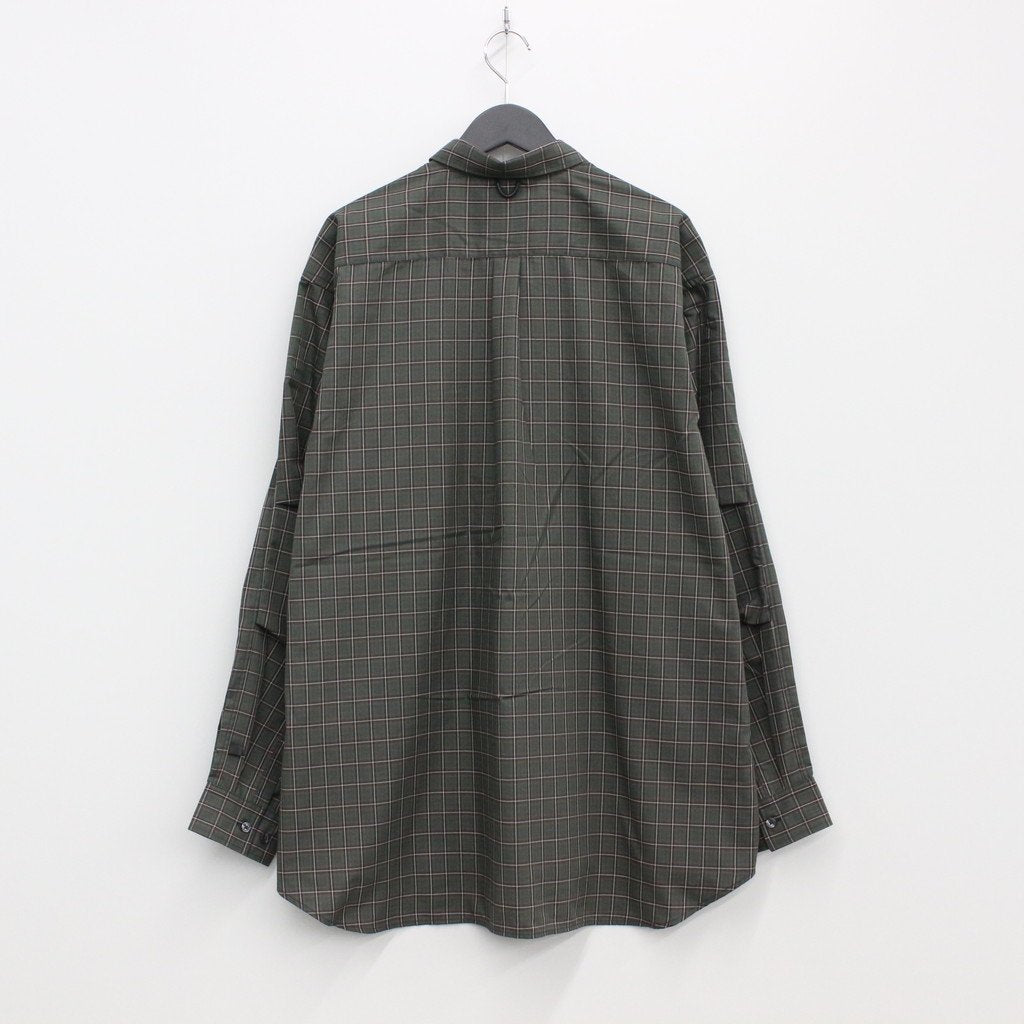 TECH BUTTON DOWN SHIRT L/S TARTAN PLAIDS #GREEN [BE-88022W]