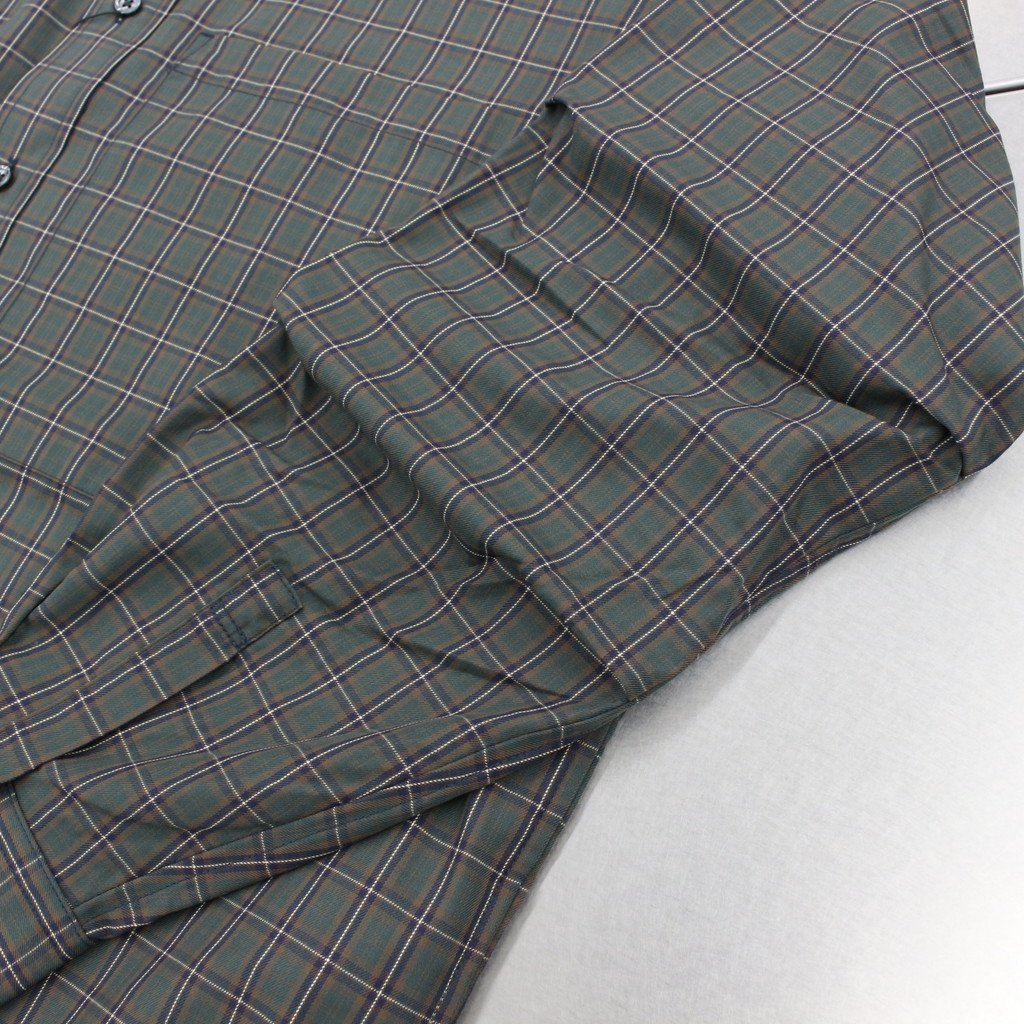 TECH BUTTON DOWN SHIRT L/S TARTAN PLAIDS #GREEN [BE-88022W]